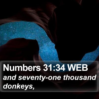 Numbers 31:34 WEB Bible Verse Image