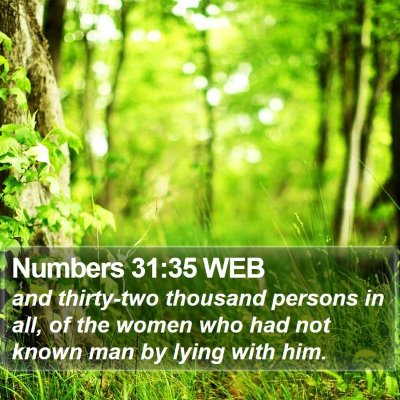 Numbers 31:35 WEB Bible Verse Image