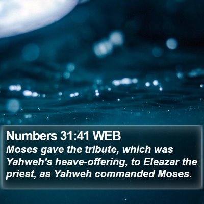 Numbers 31:41 WEB Bible Verse Image