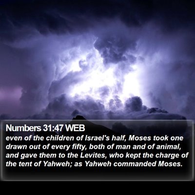 Numbers 31:47 WEB Bible Verse Image
