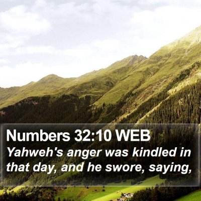 Numbers 32:10 WEB Bible Verse Image