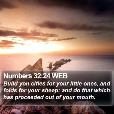 Numbers 32:24 WEB Bible Verse Image
