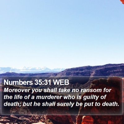 Numbers 35:31 WEB Bible Verse Image