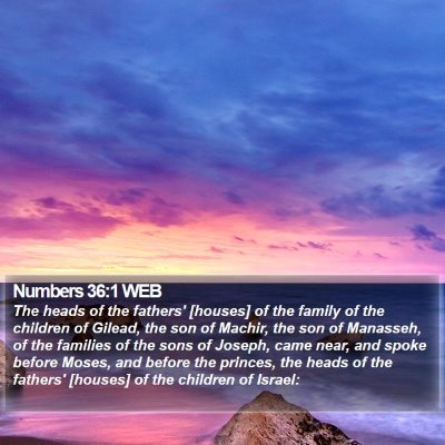 Numbers 36:1 WEB Bible Verse Image