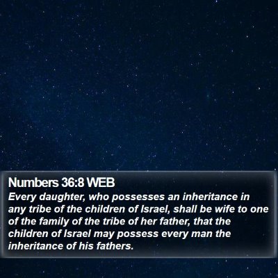 Numbers 36:8 WEB Bible Verse Image