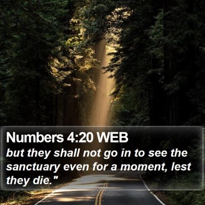 Numbers 4:20 WEB Bible Verse Image