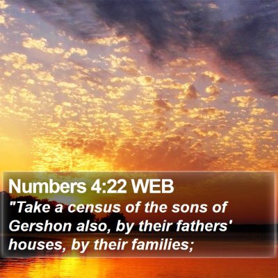 Numbers 4:22 WEB Bible Verse Image