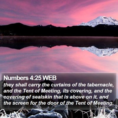 Numbers 4:25 WEB Bible Verse Image