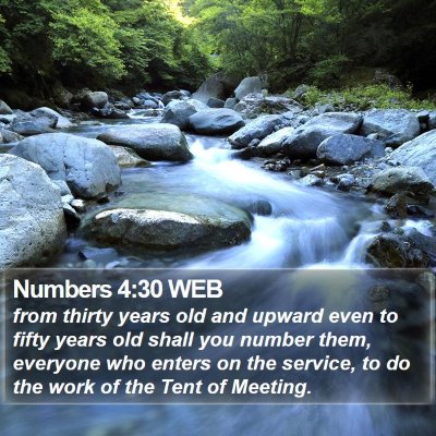 Numbers 4:30 WEB Bible Verse Image