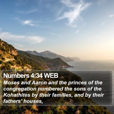 Numbers 4:34 WEB Bible Verse Image