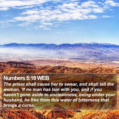 Numbers 5:19 WEB Bible Verse Image