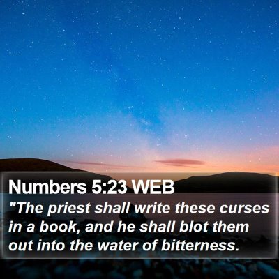 Numbers 5:23 WEB Bible Verse Image