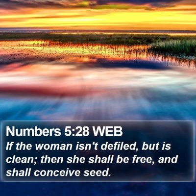 Numbers 5:28 WEB Bible Verse Image