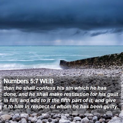 Numbers 5:7 WEB Bible Verse Image
