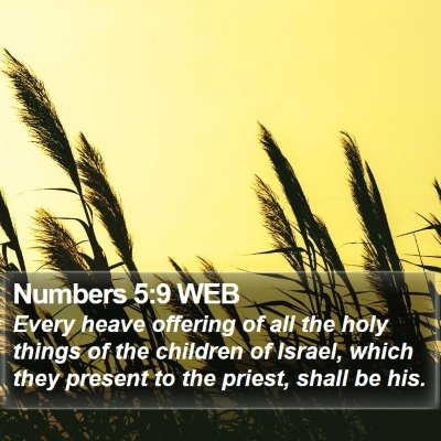 Numbers 5:9 WEB Bible Verse Image