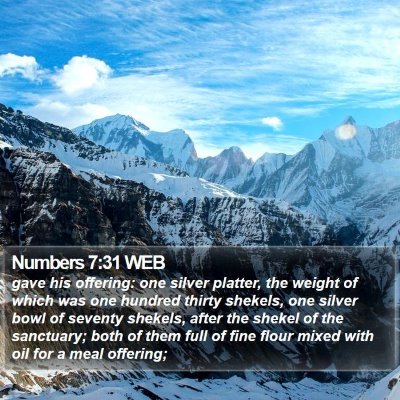 Numbers 7:31 WEB Bible Verse Image