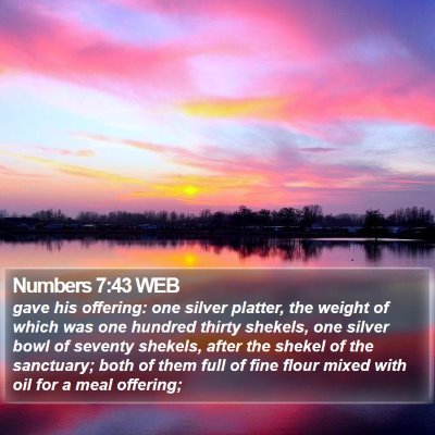 Numbers 7:43 WEB Bible Verse Image