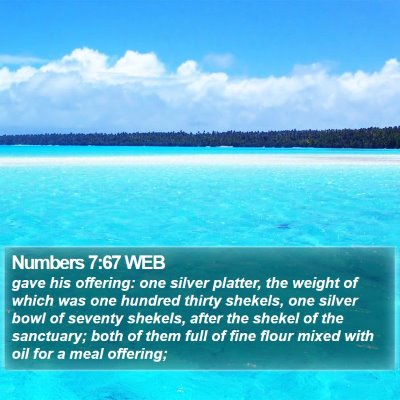 Numbers 7:67 WEB Bible Verse Image