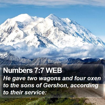 Numbers 7:7 WEB Bible Verse Image