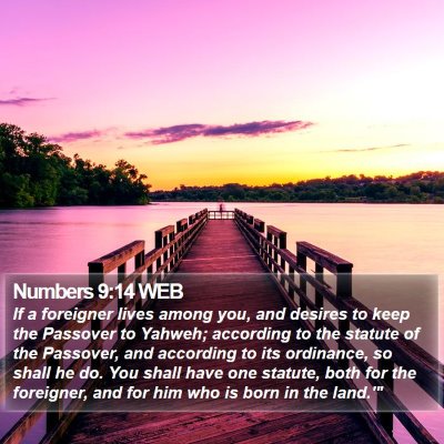 Numbers 9:14 WEB Bible Verse Image