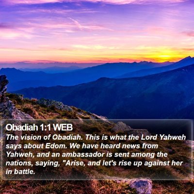 Obadiah 1:1 WEB Bible Verse Image
