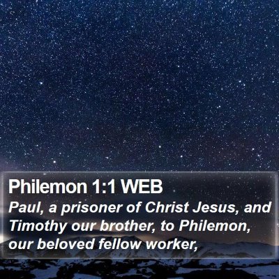 Philemon 1:1 WEB Bible Verse Image