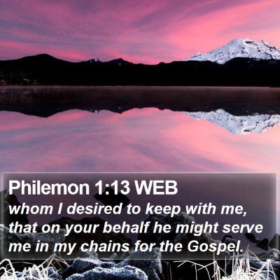 Philemon 1:13 WEB Bible Verse Image