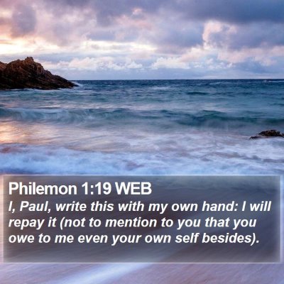 Philemon 1:19 WEB Bible Verse Image