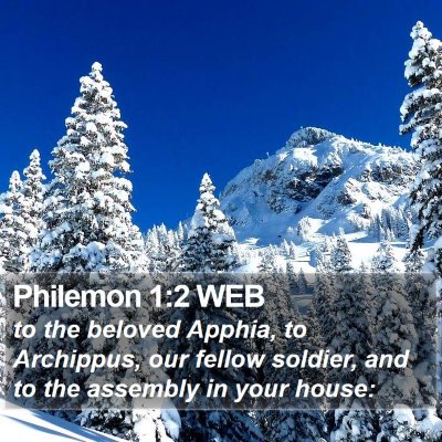 Philemon 1:2 WEB Bible Verse Image