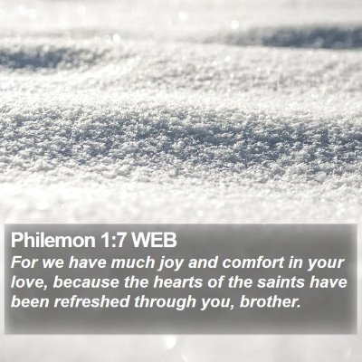 Philemon 1:7 WEB Bible Verse Image