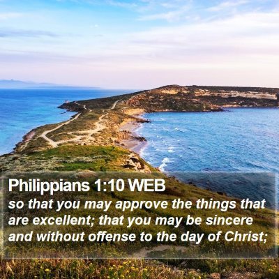 Philippians 1:10 WEB Bible Verse Image