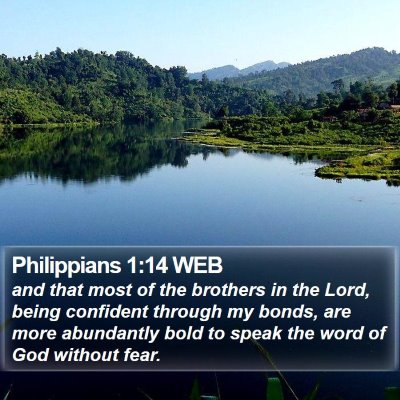 Philippians 1:14 WEB Bible Verse Image