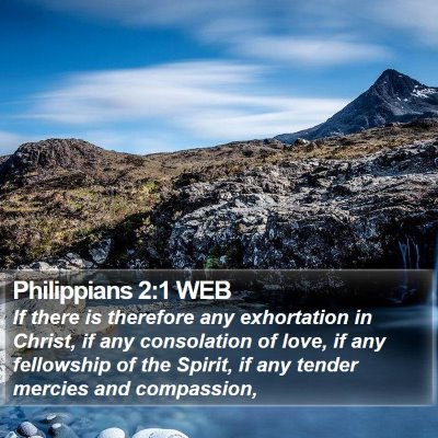 Philippians 2:1 WEB Bible Verse Image