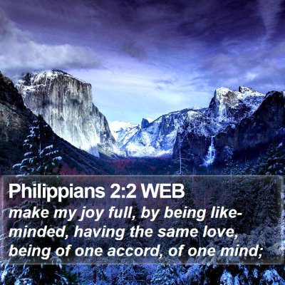 Philippians 2:2 WEB Bible Verse Image