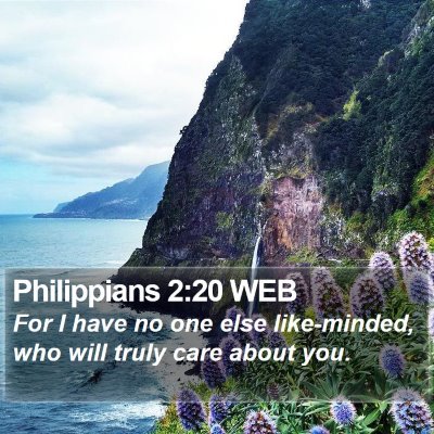 Philippians 2:20 WEB Bible Verse Image