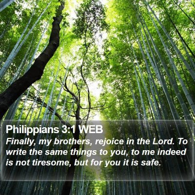 Philippians 3:1 WEB Bible Verse Image