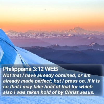Philippians 3:12 WEB Bible Verse Image