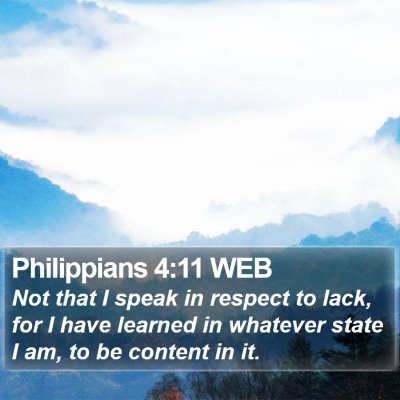 Philippians 4:11 WEB Bible Verse Image