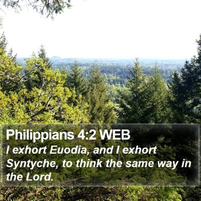 Philippians 4:2 WEB Bible Verse Image