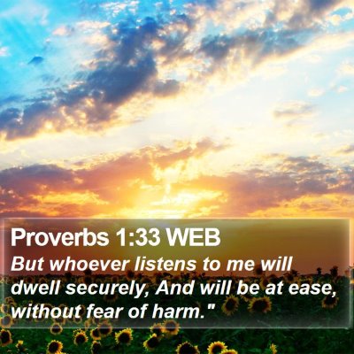 Proverbs 1:33 WEB Bible Verse Image