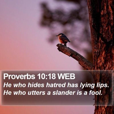 Proverbs 10:18 WEB Bible Verse Image