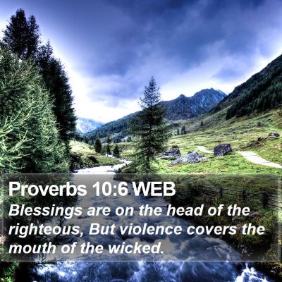 Proverbs 10:6 WEB Bible Verse Image
