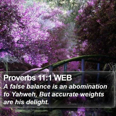 Proverbs 11:1 WEB Bible Verse Image