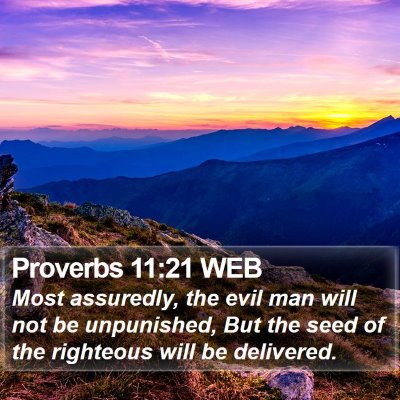 Proverbs 11:21 WEB Bible Verse Image