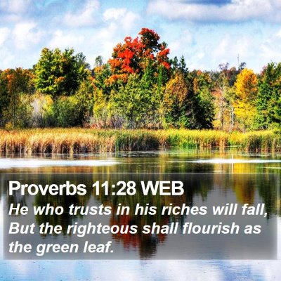 Proverbs 11:28 WEB Bible Verse Image