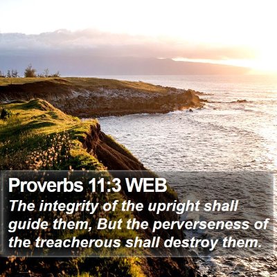 Proverbs 11:3 WEB Bible Verse Image
