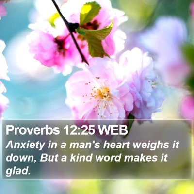 Proverbs 12:25 WEB Bible Verse Image