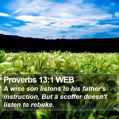 Proverbs 13:1 WEB Bible Verse Image
