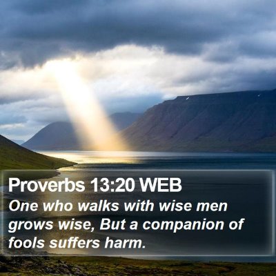 Proverbs 13:20 WEB Bible Verse Image