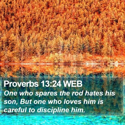 Proverbs 13:24 WEB Bible Verse Image
